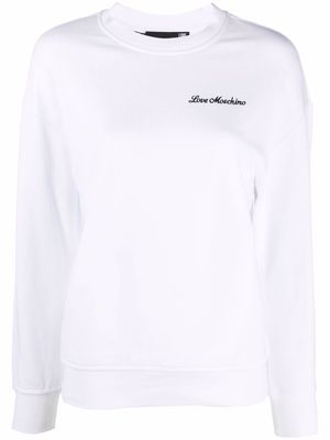 Love Moschino heart-detail crew neck sweatshirt - White