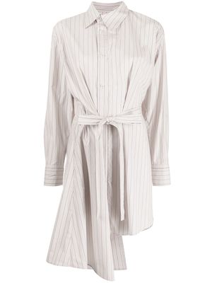 Yohji Yamamoto asymmetric tied-waist shirt - White