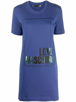 Love Moschino logo-patch T-shirt dress - Blue