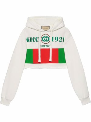 Gucci Interlocking G cotton cropped sweatshirt - White