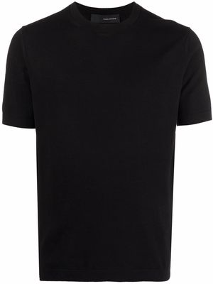 Tagliatore fine-knit cotton T-Shirt - Black