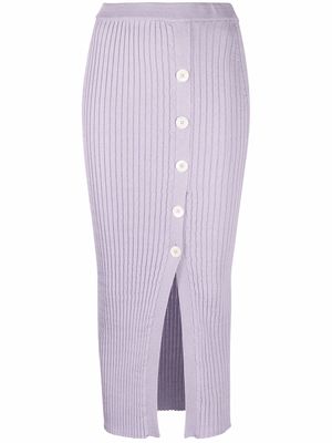 Semicouture ribbed knit fitted skirt - Purple