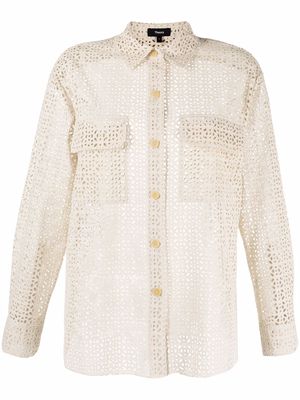 Theory lace long-sleeve shirt - Neutrals