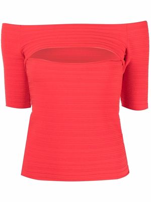 Stella McCartney off-shoulder cut-out top - Red