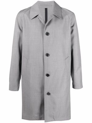 Lardini spread-collar single-breasted trench coat - Grey
