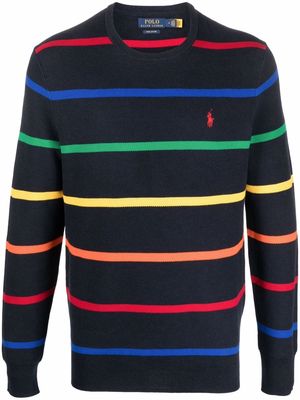 Polo Ralph Lauren stripe-print cotton jumper - Blue