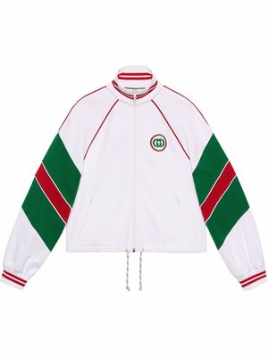 Gucci Web-stripe jersey-knit jacket - White