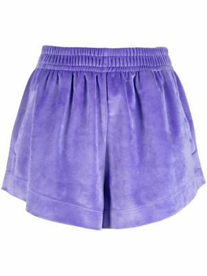 Styland high-waisted velvet shorts - Purple