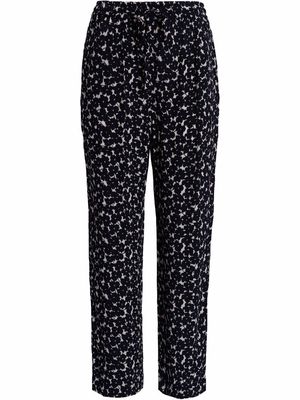 Tommy Hilfiger floral-print wide-leg trousers - Black