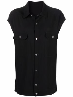 Rick Owens sleeveless button-up shirt jacket - Black