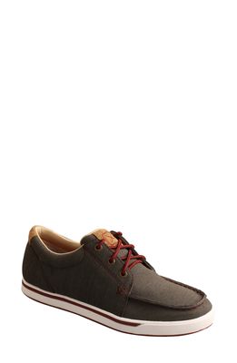 Twisted X Kicks Moc Toe Sneaker in Dark Grey & Barn Red Leather