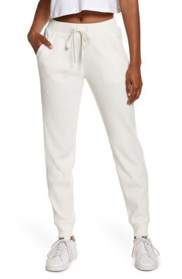 Alo Muse Ribbed High Waist Sweatpants in Ivory