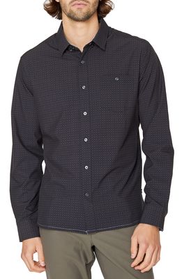 7 Diamonds Saturday Express Performance Button-Up Shirt in Black