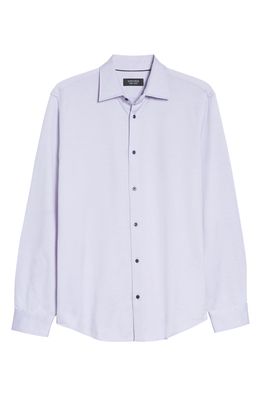 Nordstrom Men's Shop Trim Fit Dot Jacquard Dress Shirt in Purple Secret