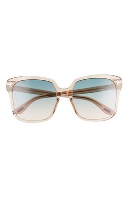 Tom Ford Faye 56mm Gradient Square Sunglasses in Brown/Blue