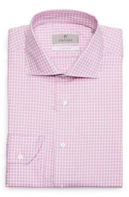 Canali Impeccabile Regular Fit Check Dress Shirt in Red