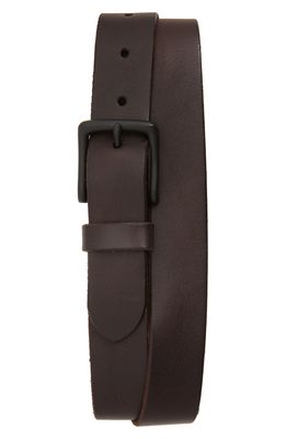 AllSaints Leather Belt in Dark Brown/Matte Black