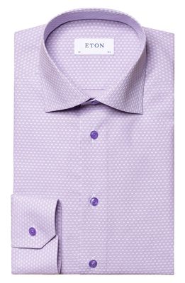 Eton Men's Slim Fit Dobby Dress Shirt in Light/Pastel Purple