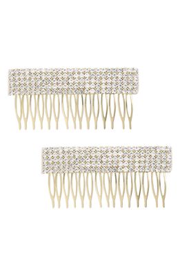 Ettika 2-Pack Large Crystal Hair Comb in Gold