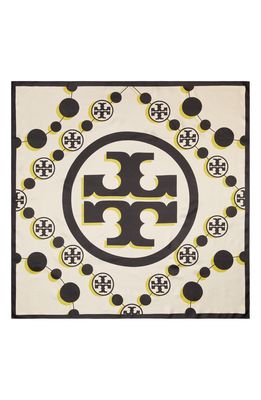 Tory Burch 3D T Monogram Silk Square Scarf in Royal Indigo