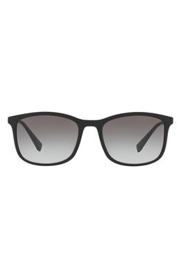 PRADA SPORT 56mm Rectangle Sunglasses in Black Rubber/Grey Gradient