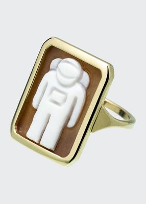 Cameo Astronaut Ring in 9k Gold