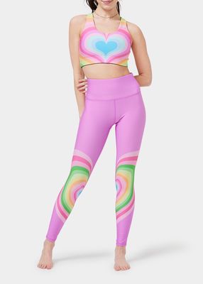 Psychedelic Heart Duoknit Sports Bra - High-Impact