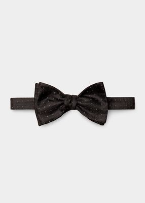 Men's Silk Pin-Dot Wedding Bow Tie