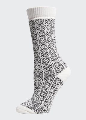 Bicolor Anagram Cotton Socks