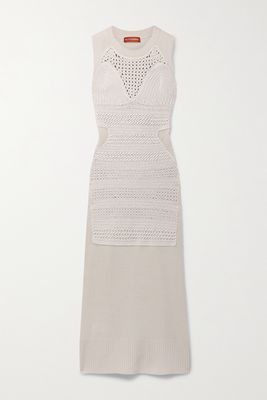Altuzarra - Arsenia Paneled Merino Wool-blend Midi Dress - Gray