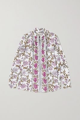 Hannah Artwear - Carina Floral-print Cotton-poplin Blouse - White