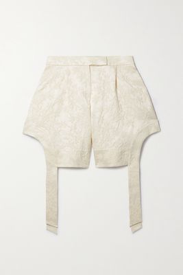 Simone Rocha - Draped Cotton-blend Brocade Shorts - Cream