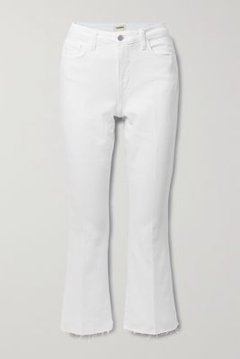 L'Agence - Kendra Cropped High-rise Flared Jeans - White