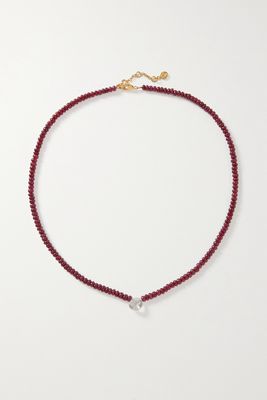 By Pariah - Recycled Gold Vermeil, Ruby And Amethyst Necklace - Red
