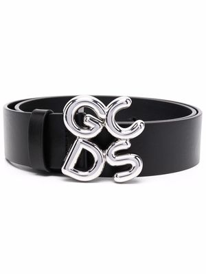 Gcds logo-buckle leather belt - Black