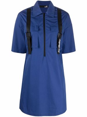 Love Moschino zip-front shirt dress - Blue