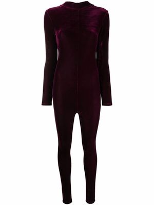 Alchemy long-sleeved velvet jumpsuit - Purple