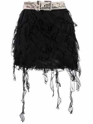 Diesel ruffled silk skirt - Black