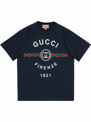 Gucci Gucci Firenze 1921 cotton T-shirt - Blue