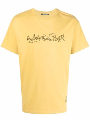 Andersson Bell logo-embroidered cotton T-shirt - Yellow