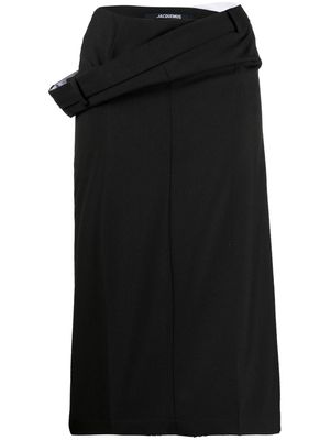 Jacquemus Vela draped pencil skirt - Black