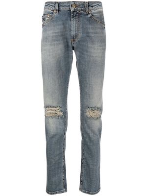 Versace Jeans Couture ripped-detailing skinny jeans - Blue