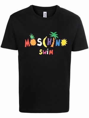 Moschino swim logo T-shirt - Black
