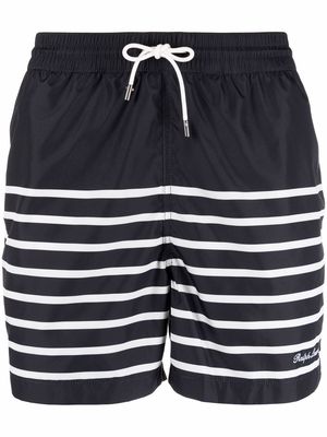 Ralph Lauren Purple Label stripe-print swim shorts - Blue