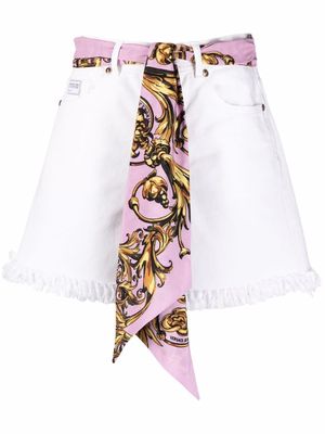 Versace Jeans Couture scarf-belt shorts - White