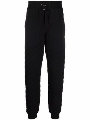 Philipp Plein logo-patch quilted track pants - Black