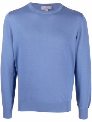 Canali fine-knit cotton jumper - Blue