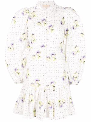 byTiMo floral-print poplin dress - White