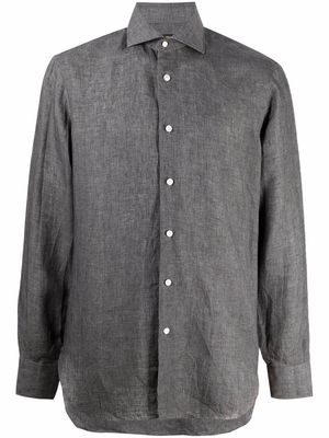 Barba long-sleeve linen shirt - Grey