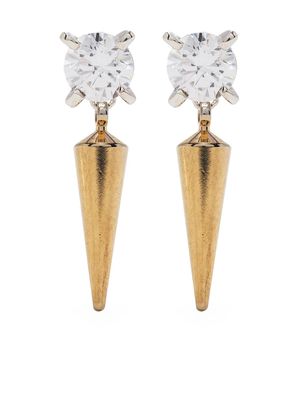 E.M. crystal spike earrings - Gold